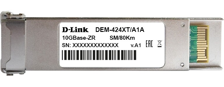 

Трансивер D-link 424XT/A1A 10GBase-ZR, Duplex LC, 1550nm, Single-mode, 80KM, 424XT/A1A