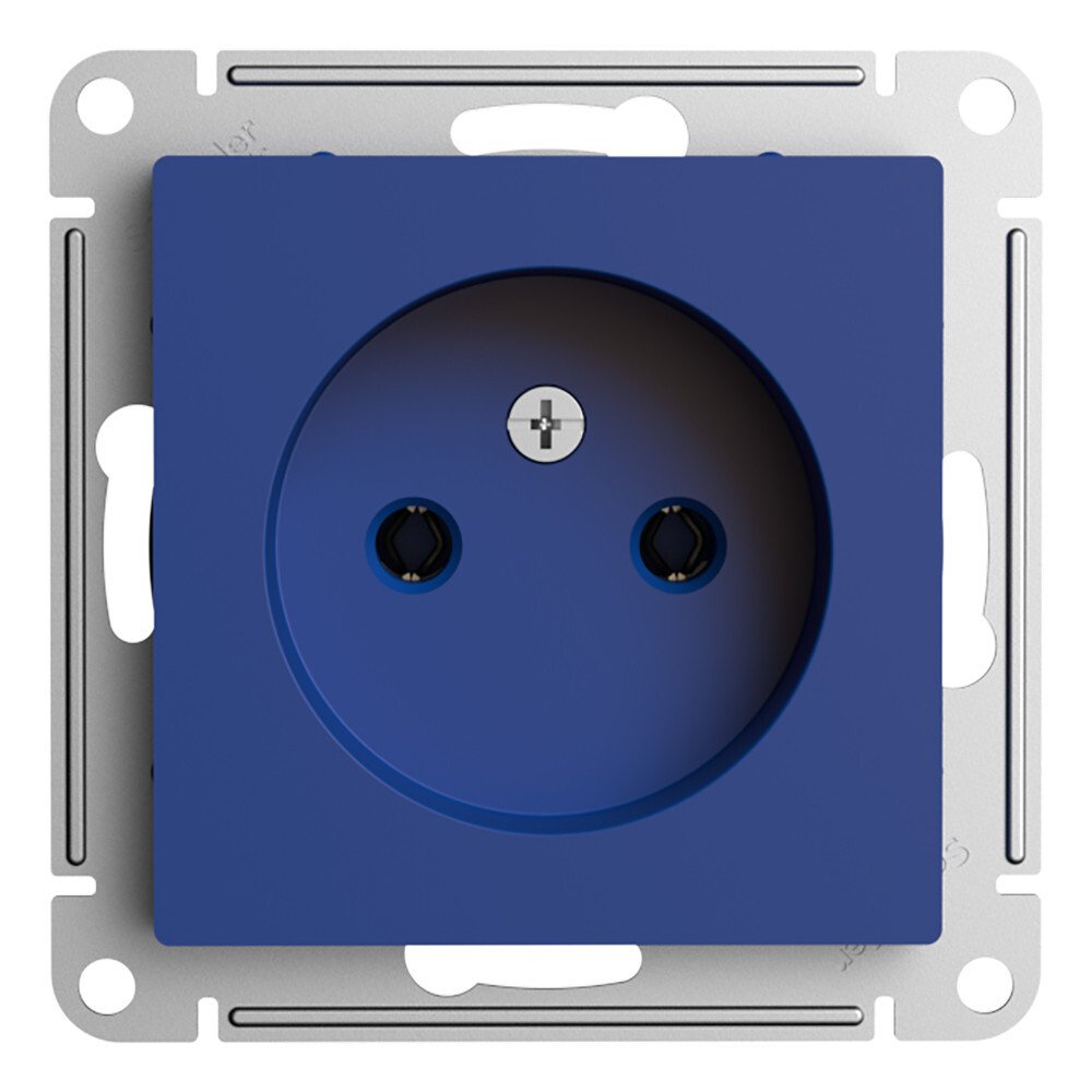 

Розетка без заземления Systeme Electric ATN001141 AtlasDesign без шторок, 16А, механизм, Аквамарин, ATN001141