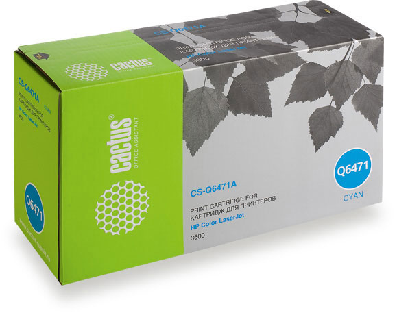 

Картридж Cactus CS-Q6471A для принтеров HP Color LaserJet 3600, голубой, 4000 стр, CS-Q6471A