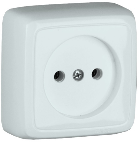 Изображение товара Розетка без заземления HEGEL РА16-103 для открытой установки