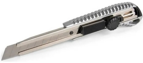 Изображение товара Строительный нож КВТ 78493 с автоматическим возвратом и фиксатором