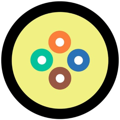 

Кабель волоконно-оптический 50/125, 4 волокна TELCORD FK-D-IN/OUT-50-4-HFFR-BK распределительный (Distribution), универсальный (IN/OUT), MM (OM2), HFF, FK-D-IN/OUT-50-4-HFFR-BK