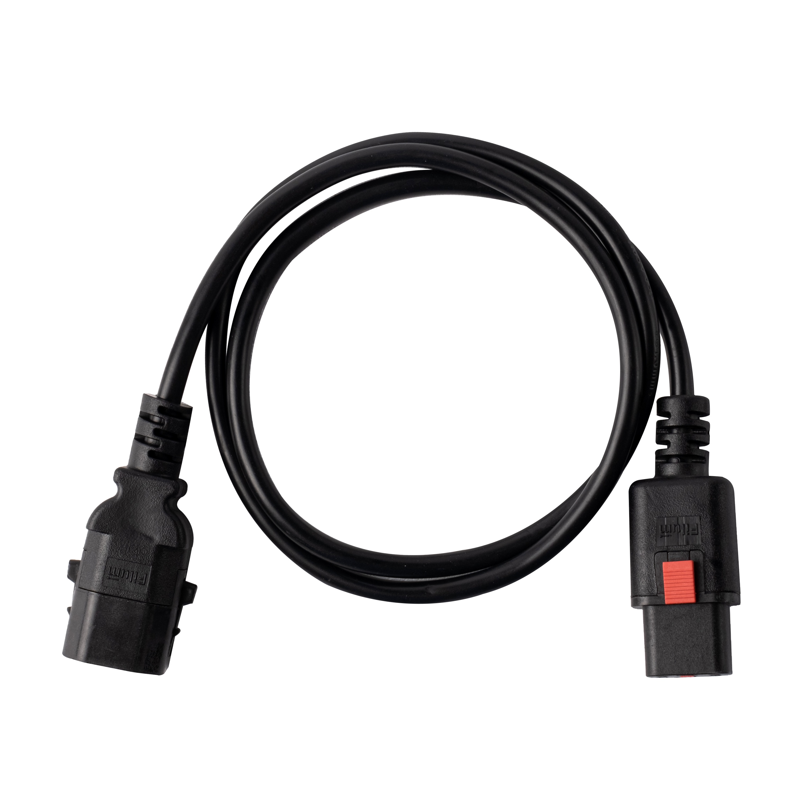 Кабель питания Filum FL-PC-C13F/C14F-C1-1.0-BK с фиксацией, 3х1,0мм, 220В, 10А, черный, 1,0м