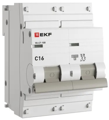Изображение товара Автоматический выключатель EKF mcb47100-2-16C-pro для защиты цепей