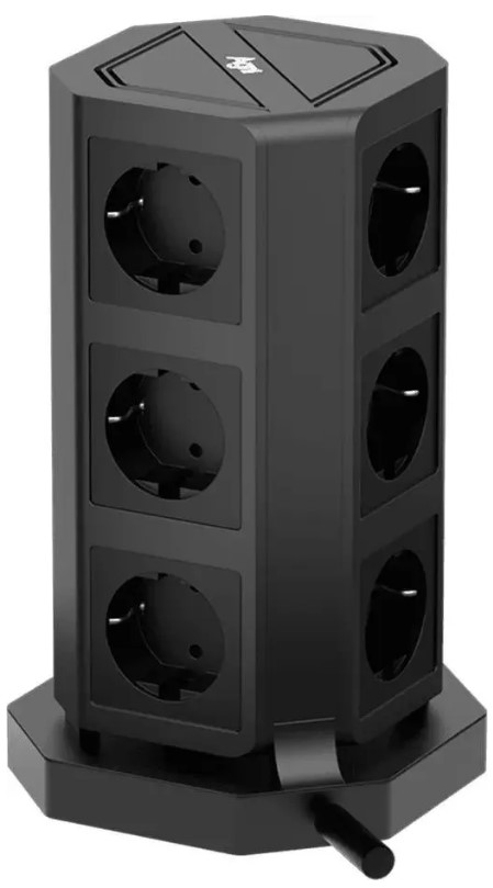 

Сетевой фильтр AGNI TP-VD5U9E-C-2m-black 9 розеток, 16А, 4000Вт, 220-250В, 2 м, 3x1,5mm2, 4*USB, Type-C, черный, TP-VD5U9E-C-2m-black