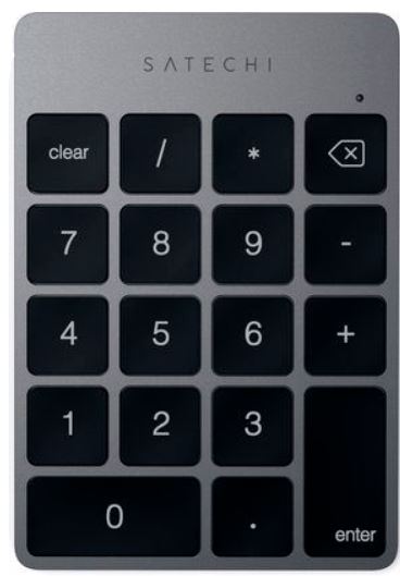 

Цифровой блок клавиатуры Satechi ST-KSALKPM беспроводной USB-C Aluminum Slim Keypad Numpad. Цвет: серый космос, ST-KSALKPM