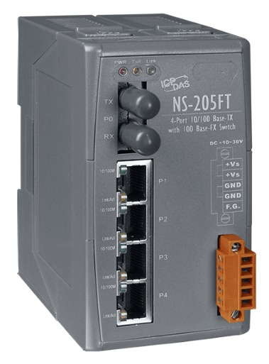 

Коммутатор ICP DAS NS-205FT CR Industrial Ethernet Switch with Fiber Optics, NS-205FT CR