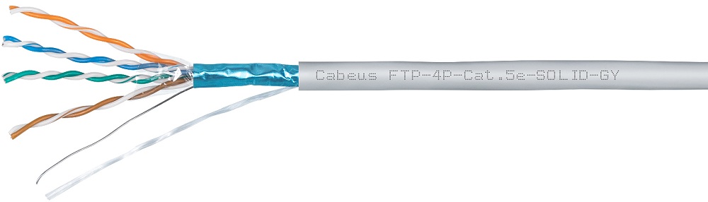 

Кабель витая пара F/UTP 5e кат. 4 пары Cabeus FTP-4P-Cat.5e-SOLID-LSZH-GY-20 (24 AWG), одножильный, серый, экран - фольга, LSZH, нг(А)-HF, (20 м), FTP-4P-Cat.5e-SOLID-LSZH-GY-20
