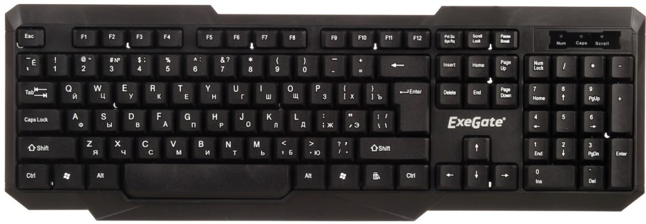 

Клавиатура Exegate LY-404 EX264084RUS USB, полноразмерная, 104кл., Enter большой, длина кабеля 1,35м, черная, Color box, LY-404