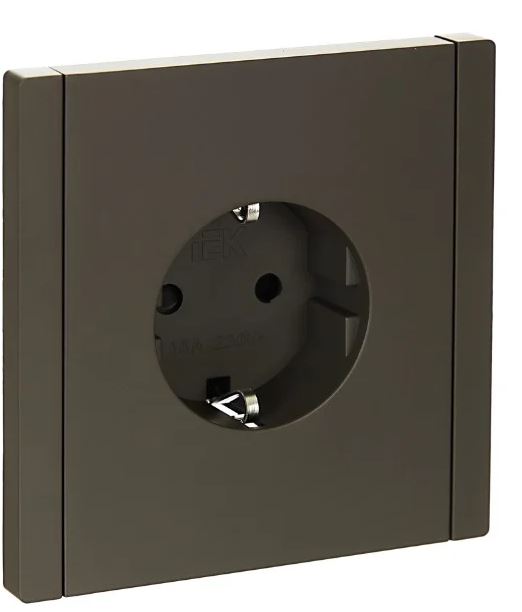 

Розетка с заземлением IEK FP-R14-16-K03 FORTE&PIANO с защитными шторками 16А FP315 серый, FP-R14-16-K03