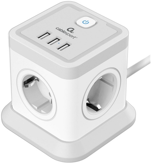 фото Сетевой фильтр Cablexpert TWR-4-U3-W-3