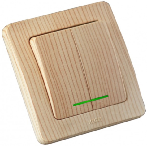 Изображение товара Двухклавишный выключатель HEGEL ВС16-352-02 для освещения