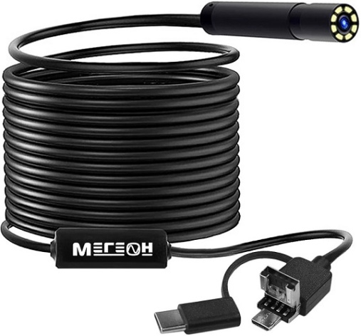 Изображение товара Видеоскоп МЕГЕОН 33103 ультратонкий with регулируемой подсветкой и 10 метровым зондом