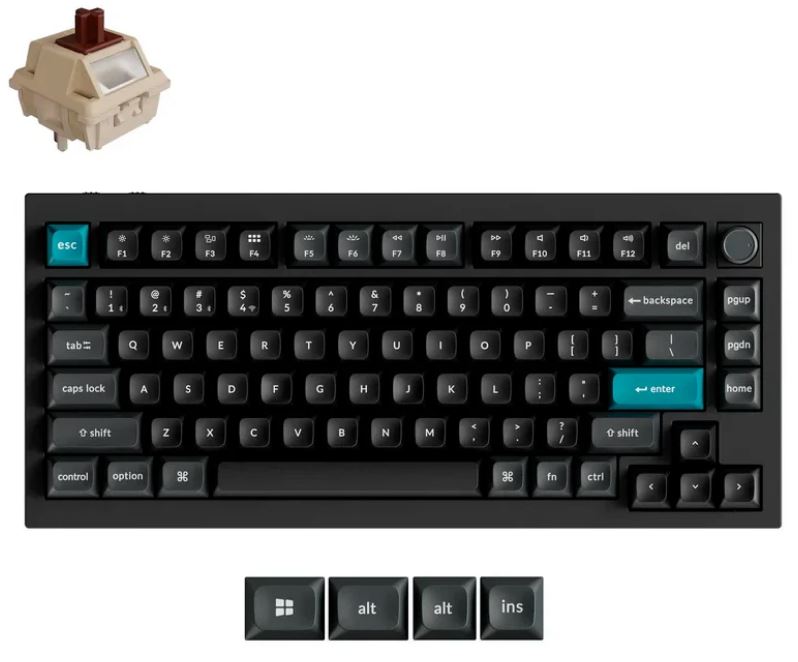 

Клавиатура Keychron Q1 Ultra Q1U-M3-RU Black, Brown св., Q1 Ultra