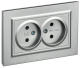 фото Розетка двухместная без заземления в сборе IEK BR-R23-10-K47-F в Санкт-Петербургe