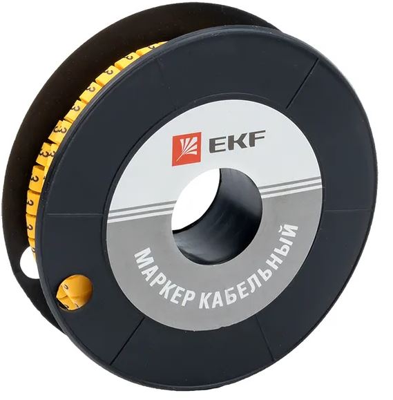 

Маркер на кабель EKF plc-KM-2.5-3 2,5 мм2 "3" (1000 шт.) (ЕС-1), plc-KM-2.5-3