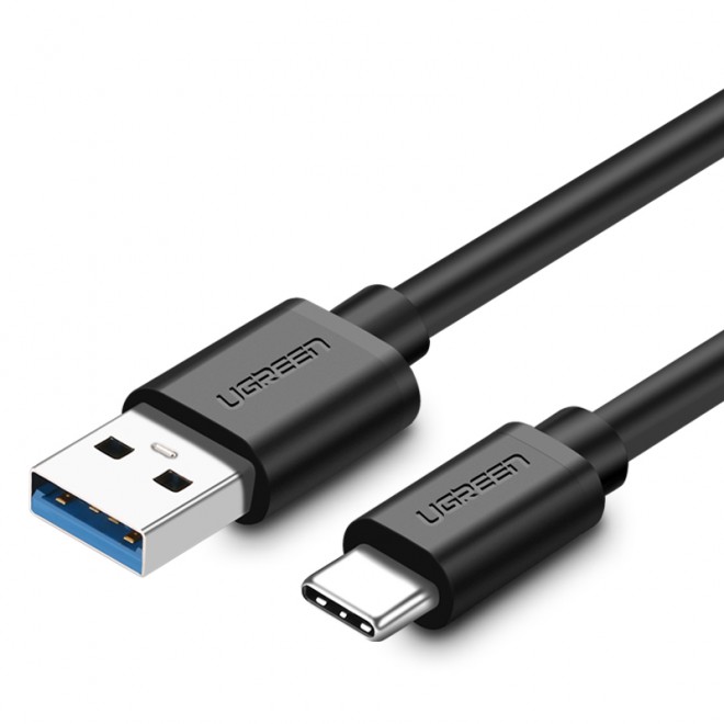 

Кабель UGREEN US184 20882_ USB 3.0 A Male/USB Type-C Male, никелированный, 1м, black, US184