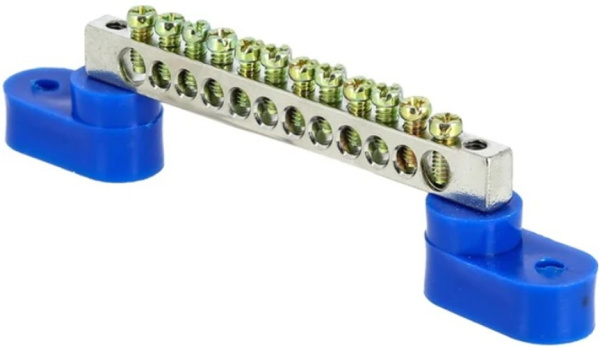 Изображение товара Шина EKF SN1-63-12-2 для нулевых проводников и заземления из оцинкованной латуни