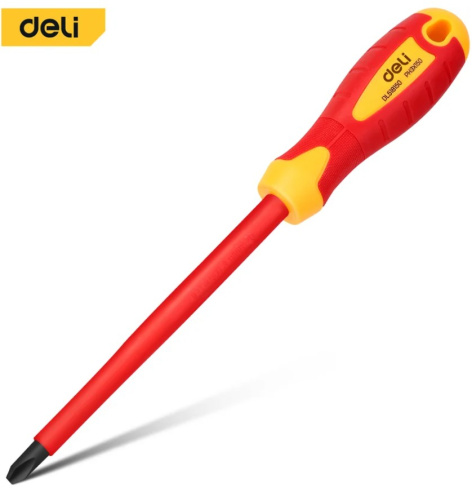 Изображение товара Диэлектрическая отвертка Deli DL518150 PH3 для работы под напряжением до 1000 В