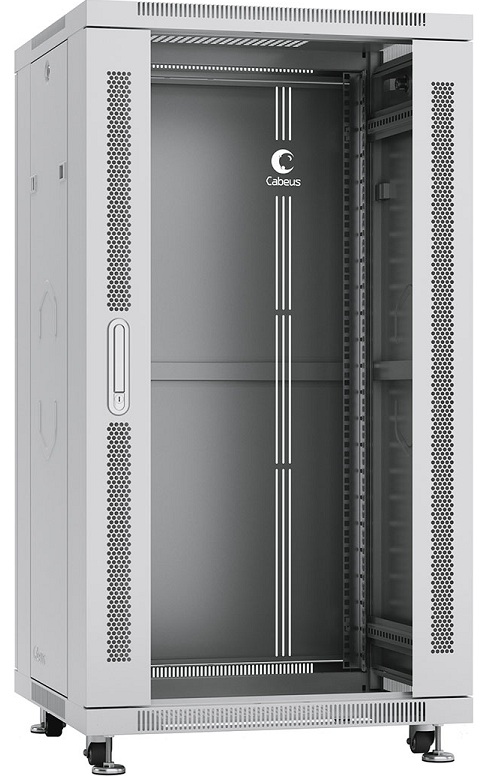 

Шкаф напольный 19", 22U Cabeus SH-05C-22U60/80 600x800x1166mm (ШхГхВ) передняя стеклянная и задняя сплошная металлическая двери, ручка с замком, цвет, SH-05C-22U60/80