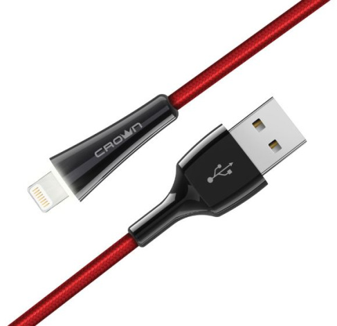 Изображение товара Кабель Crown CMCU-011L Lightning USB 2.0 1 м интерфейсный кабель красный