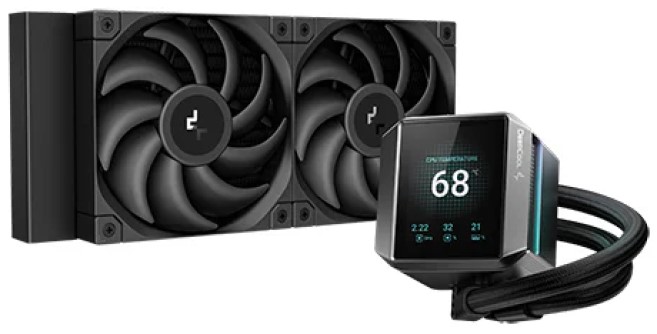 

Система охлаждения жидкостная Deepcool MYSTIQUE 240 LGA1700/1200/115x/AM5/AM4 (2*120mm fan, 500-2150rpm, 72.45CFM, 36.49dBA, 4-pin PWM) RET, MYSTIQUE 240
