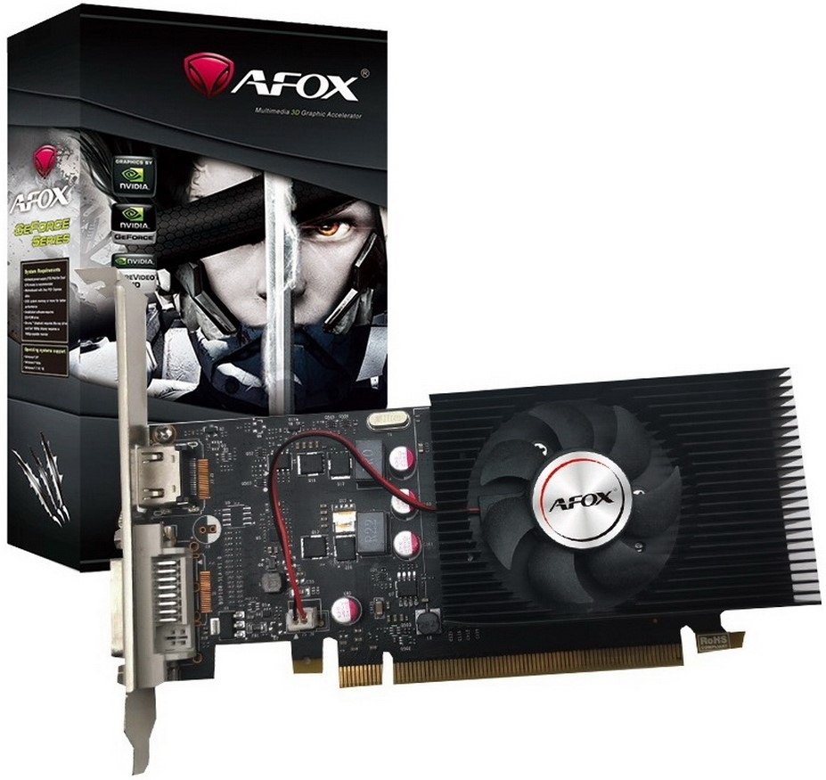 

Видеокарта PCI-E Afox GeForce GT1030 AF1030-2048D5L5 2GB GDDR5 64bit 16nm 1227/6000MHz DVI-D/HDMI RTL, GeForce GT1030