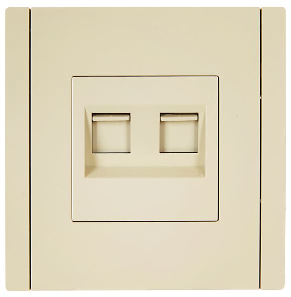 

Розетка компьютерная двойная IEK FP-K20-1-K10 FORTE&PIANO RJ45 кат.5E FP433 ваниль, FP-K20-1-K10