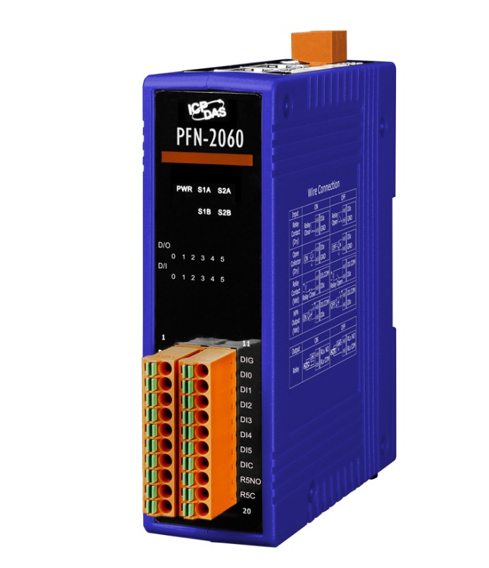 

Модуль ICP DAS PFN-2060 CR PROFINET I/O Module (Isolated 6-ch DI & 6-ch Relay Output) (RoHS), PFN-2060 CR