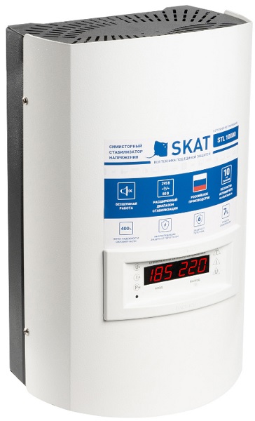 

Стабилизатор напряжения Бастион Skat STL 10000 исп. Н настенный, 220 В 10000 ВА, Uвх. 120-280 В (779), Skat STL 10000 исп. Н