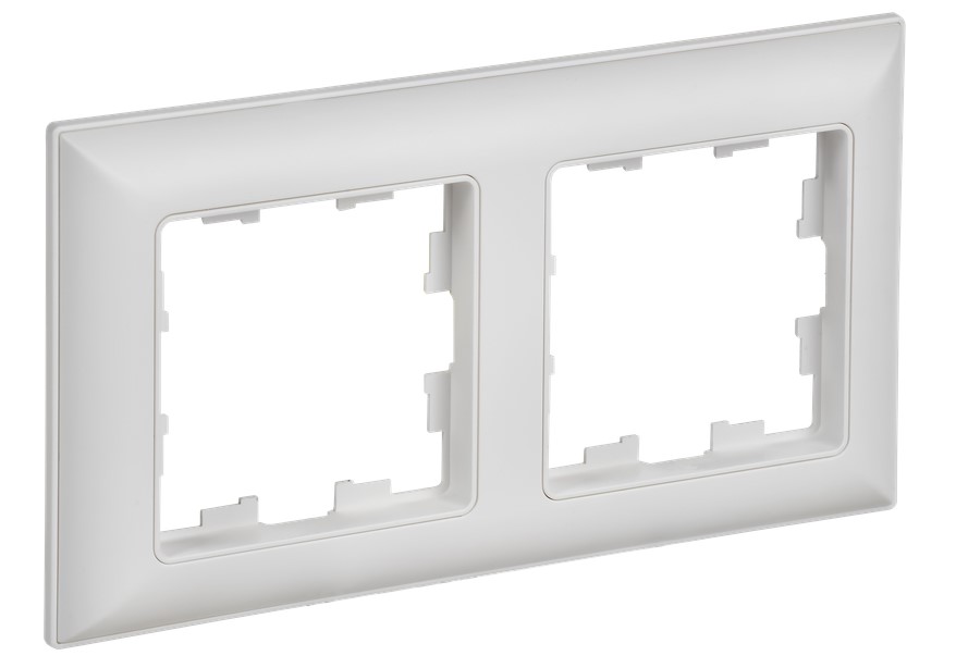 

Рамка двойная IEK BR-M22-12-K91 BRITE РУ-2-БрАБ арктический белый/белый, BR-M22-12-K91