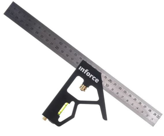 Изображение товара Угольник Inforce 06-11-67 с уровнем 300 мм — точный и надежный инструмент