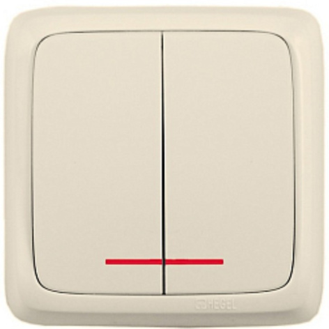 Изображение товара Двухклавишный выключатель HEGEL ВА16-154-01 для дома и офиса