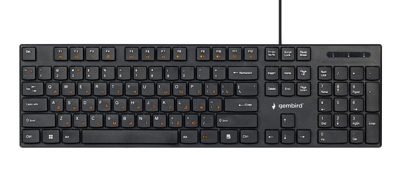 Клавиатура Gembird KB-250 полноразмерная, 104кл, 12Fn, 1.8м, черная