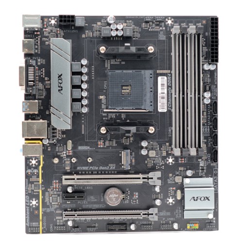 

Материнская плата mATX Afox B550-MA-V2 (AM4, AMD B550, 4*DDR4 (3200), 4*SATA 6G, 2xUSB 2.0, 5xUSB 3.2, 1xVGA, 1xHDMI, 1xRJ-45, 1xDVI), B550-MA-V2