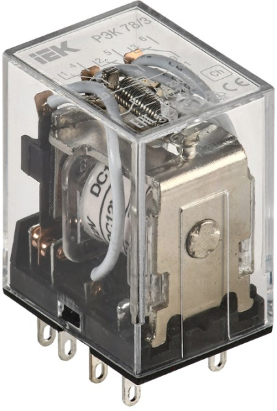 Изображение товара Реле IEK RRP20-3-05-012D РЭК78 12В DC 5A 3ПП