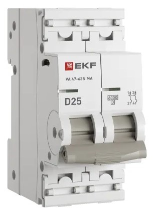 Изображение товара Автоматический выключатель EKF M63MA6225D с электромагнитным расцепителем IP20 25А