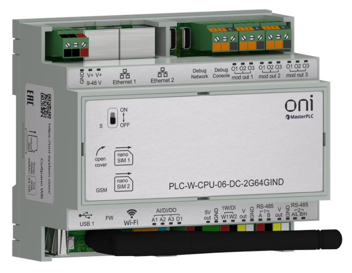 Контроллер программируемый,ONI,PLC-W-CPU-06-DC-2G64GIND