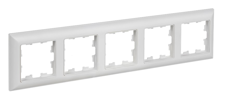 

Рамка пятерная IEK BR-M52-12-K91 BRITE РУ-5-БрАБ арктический белый/белый, BR-M52-12-K91