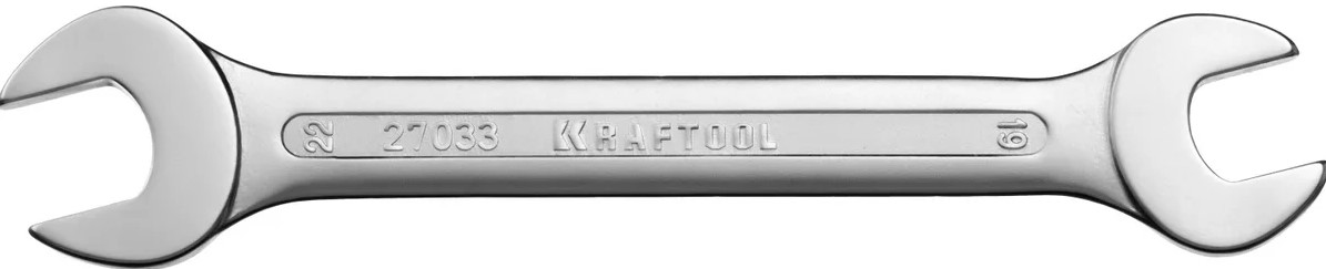 

Ключ рожковый Kraftool Expert 27033-19-22 Kraftool гаечный, Cr-V сталь, хромированный, 19x22мм., Expert