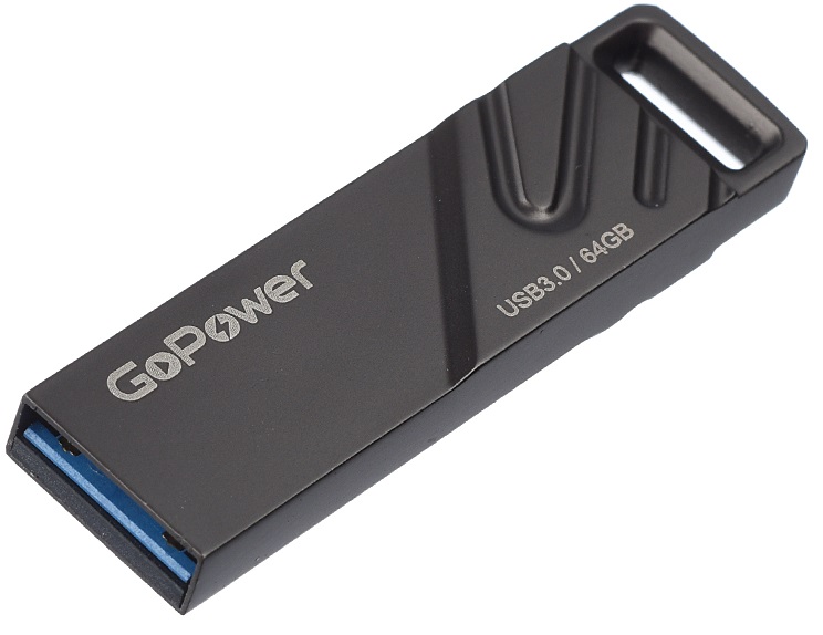 

Накопитель USB 3.0 64GB GoPower 00-00025967 TITAN, металл, черный графит, 00-00025967