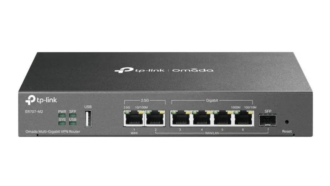 

Маршрутизатор TP-LINK ER707-M2 10/100/1000/2500BASE-T черный, ER707-M2