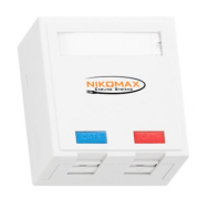 фото Компьютерная розетка NikoMax NMC-WO2SE2-FT-ST-WT
