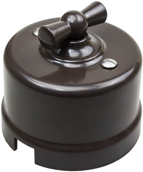 

Выключатель Bironi B1-202-22 пластик, коричневый, 2-клавишный, B1-202-22