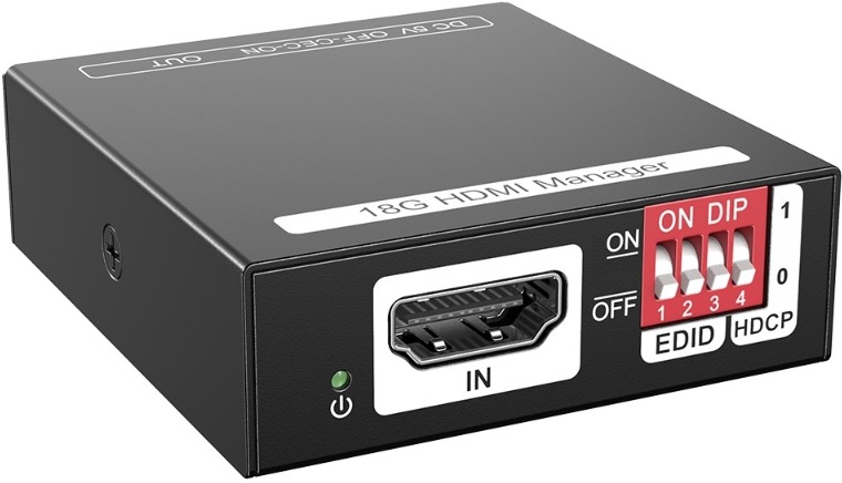 EDID-менеджер Qtex QVP EDM-H4K для интерфейса HDMI 4K60 4:4:4, HDCP2.2, отключаемая поддержка HDCP