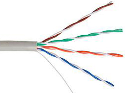

Кабель витая пара U/UTP 5e кат. 4 пары Netlan EC-UU004-5E-PVC-GY 24AWG(0.47 мм), медь, одножильный (solid), внутренний, PVC, нг(B), серый, уп/305м, EC-UU004-5E-PVC-GY