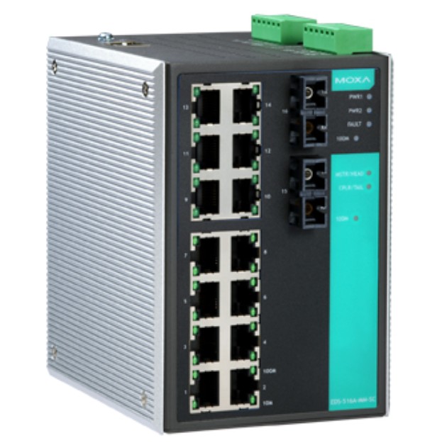

Коммутатор управляемый MOXA EDS-516A-MM-SC 14x10/100 BaseTx, 2 100 BaseFx multi mode, SC, EDS-516A-MM-SC