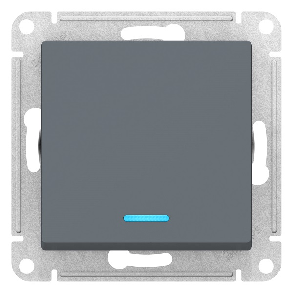 

Переключатель Schneider Electric ATN000763 AtlasDesign, 1-клавишный, с подсветкой, сх.6а, 10АХ, механизам, грифель, ATN000763