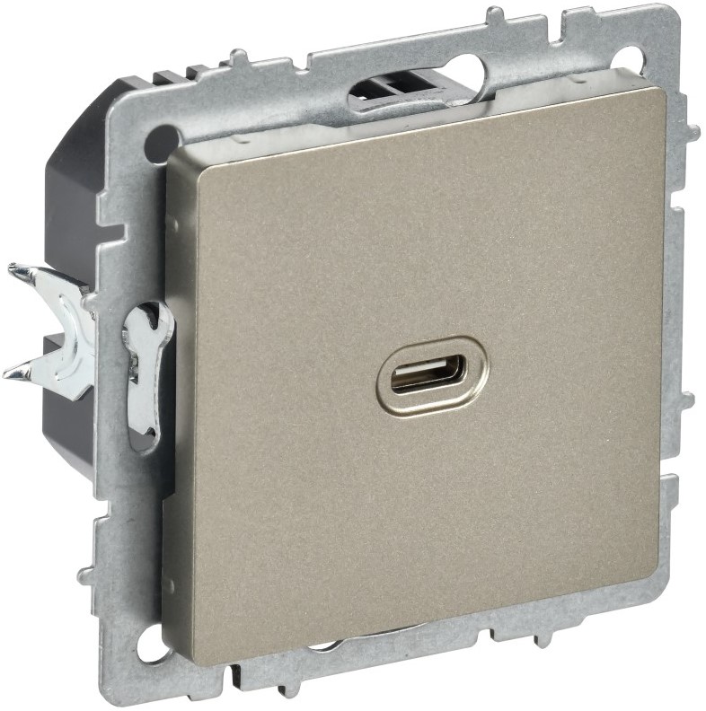 

Розетка USB IEK BR-U13-065-K37 BRITE Type C 65Вт высокоскоростная зарядка РЮ12-1-БрШ шампань, BR-U13-065-K37