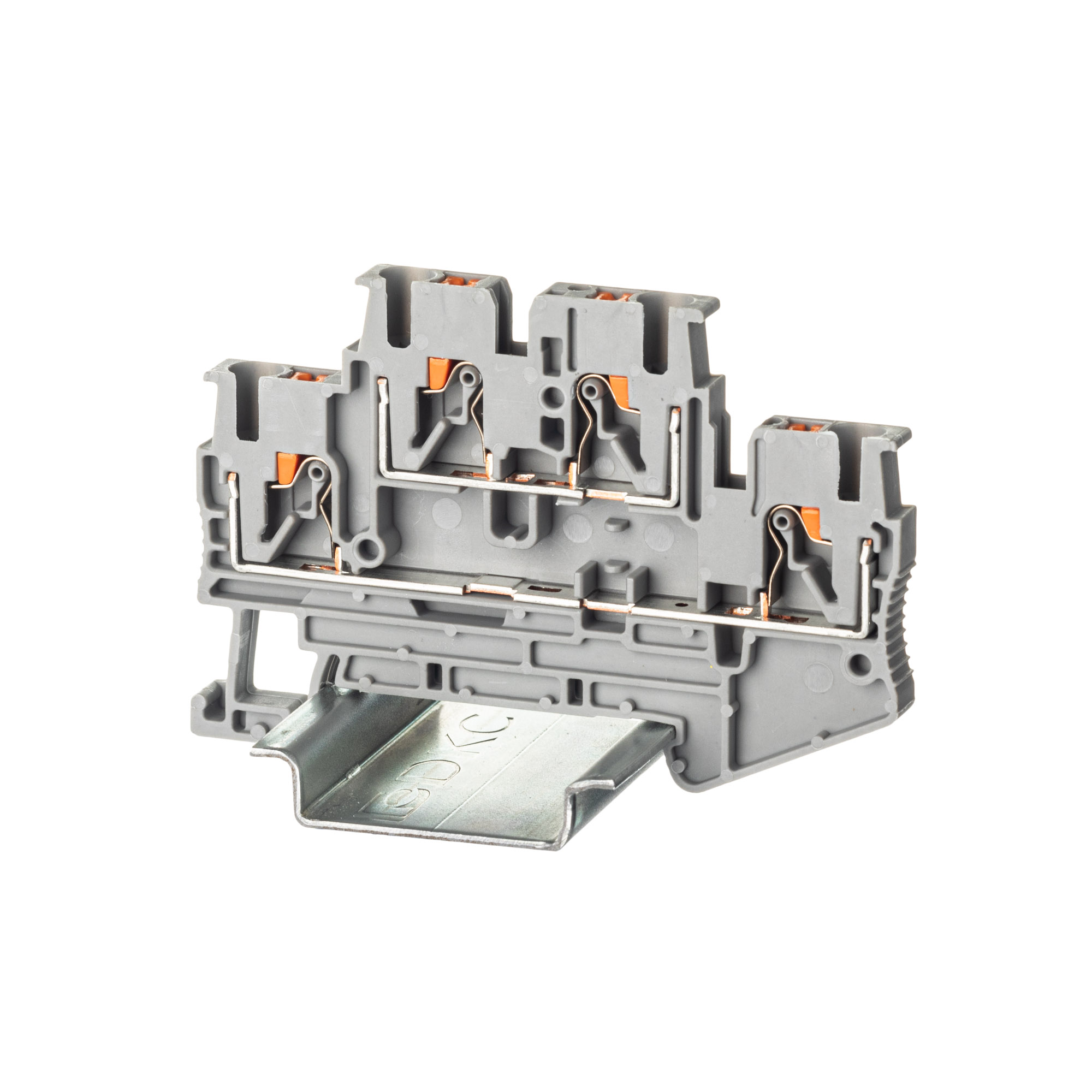 

Клемма DKC VPRTT-2.5-PV-GY двухуровневая, зажим push-in, 4 точки подключения, уровни соединены перемычкой, 2.5 кв.мм, серая, "Nuputuk", VPRTT-2.5-PV-GY